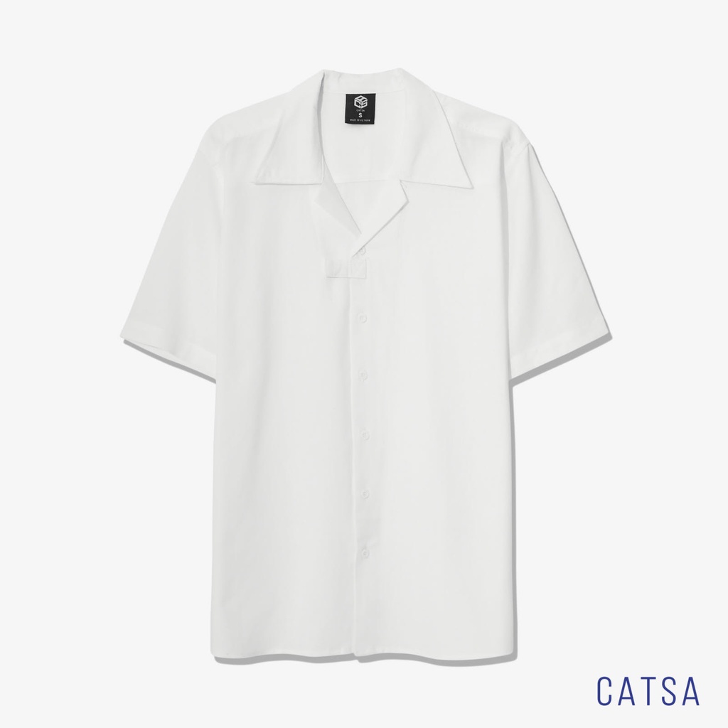 Áo sơ mi tay ngắn đen, trắng Oversize vải Linen cao cấp mặc thoải mái, thoáng mát CATSA ATN178 - 177