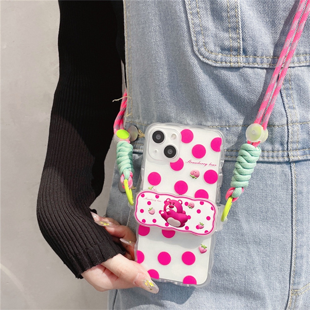 Dây Đeo Điện Thoại 110cm Kèm Kẹp Chống Thất Lạc Họa Tiết Hoạt Hình Kuromi Cinnamoroll Nhiều Màu Dễ Thương