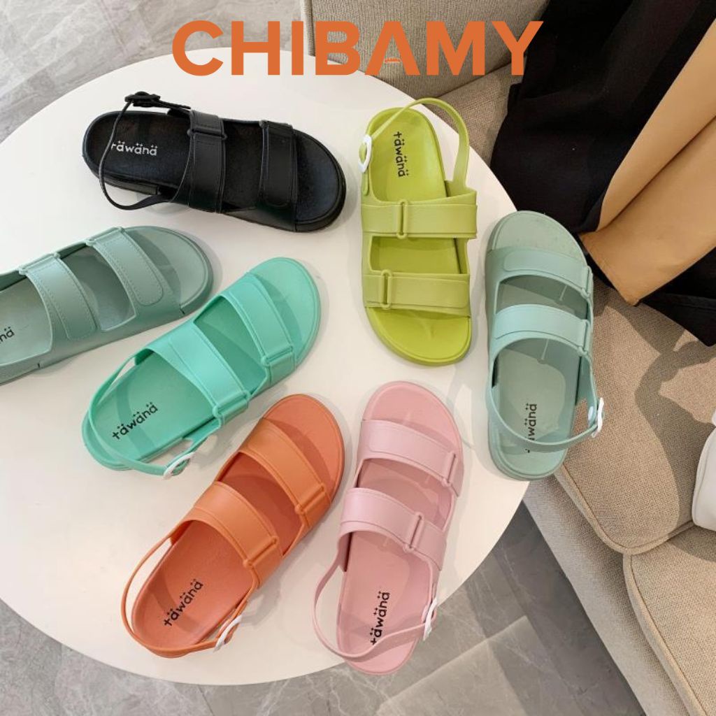 Dép Sandal nữ đi biển nhiều màu chất nhựa dẻo CHIBAMY