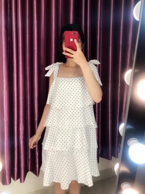 [ SALE 1 NGÀY] Đầm Bi Lụa 2 Dây Cao Cấp - Ảnh Shop Chụp Thật