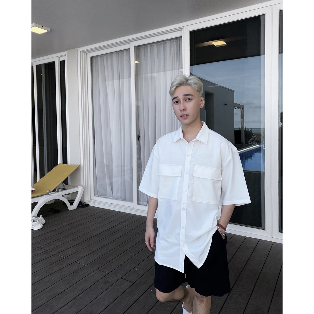 ÁO SƠ MI túi hộp CHUOT TRANG KKL tay ngắn