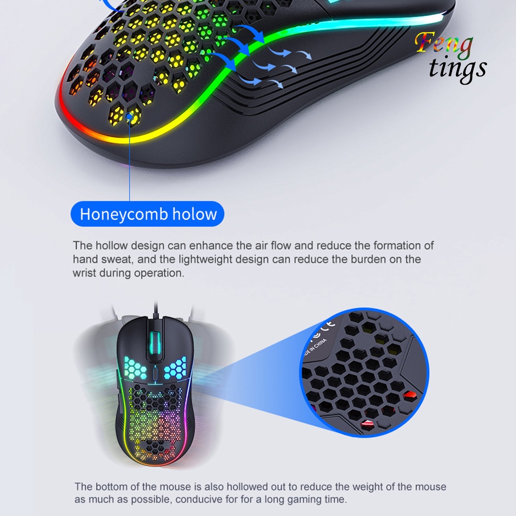 Chuột chơi game có dây IMICE T98 7200DPI RGB họa tiết tổ ong độc đáo