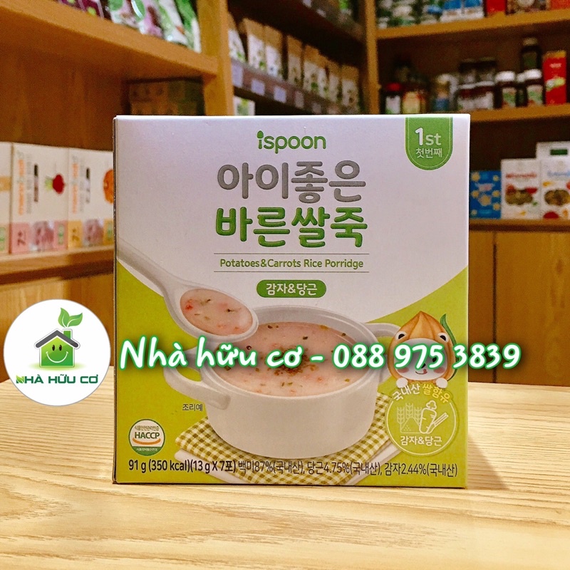 Bột ăn dặm Ispoon vị khoai tây và cà rốt 91g (6M+) Thơm ngon, bổ dưỡng - Date: 9/2022 - Nhà hữu cơ