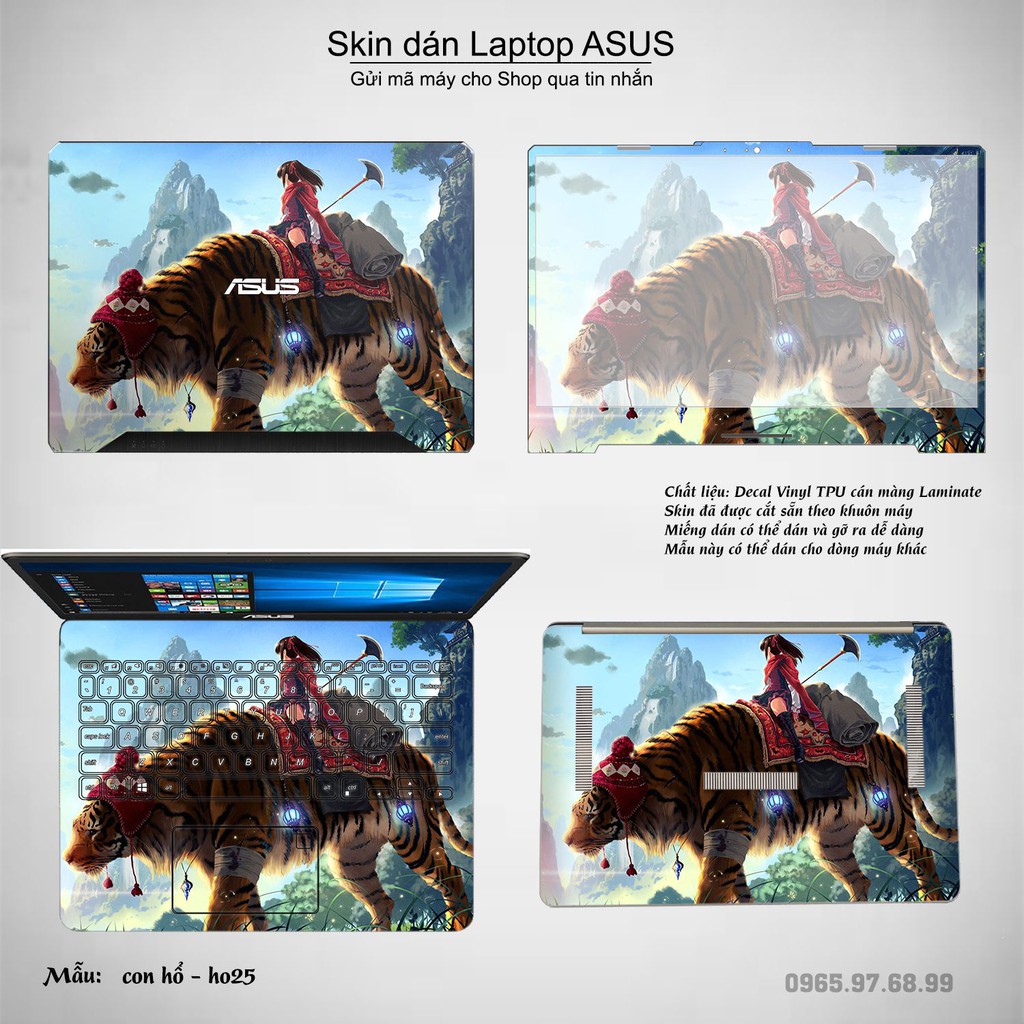 Skin dán Laptop Asus in hình Con hổ (inbox mã máy cho Shop)