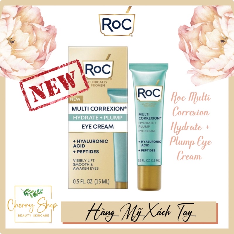 [NEW]Kem mắt giúp căng mịn mờ thâm Roc Multi Correxion Hydrate + Plump Eye Cream (15ml)
