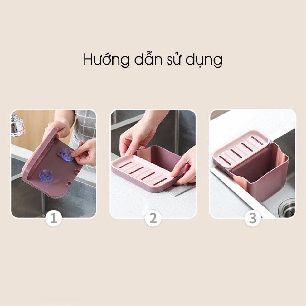 Giỏ lọc rác đựng thức ăn thừa gắn bồn rửa chén bát có thể gấp gọn tiện dụng