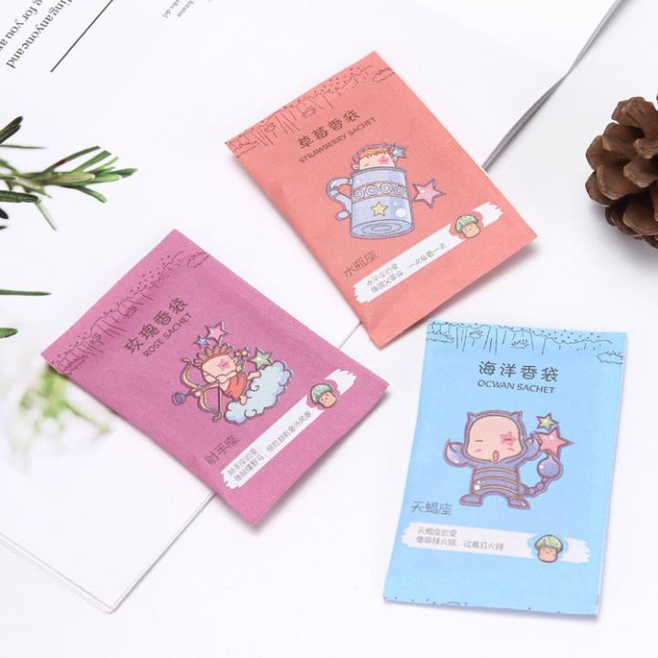 Túi Thơm Mini 12 Cung Hoàng Đạo Chống Mốc Để Tủ Quần Áo, Giày Dép Giao Ngẫu nhiên