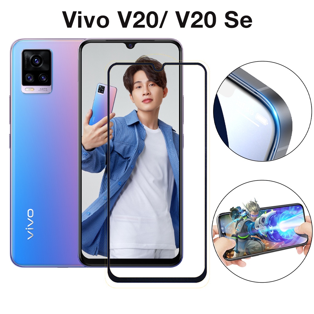 Kính Cường Lực Vivo V20 V20 Se Full Màn 9D full màn cao cấp chống trầy xước màn tặng kèm khăn lau màn hình Kính [9D]