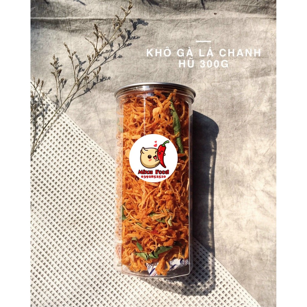 Khô gà lá chanh hũ 300g, Ăn vặt MiXu Food- đồ khô (LOẠI 1 THƯỢNG HẠNG)- Hoàn đổi 100% nếu ko đúng mô tả