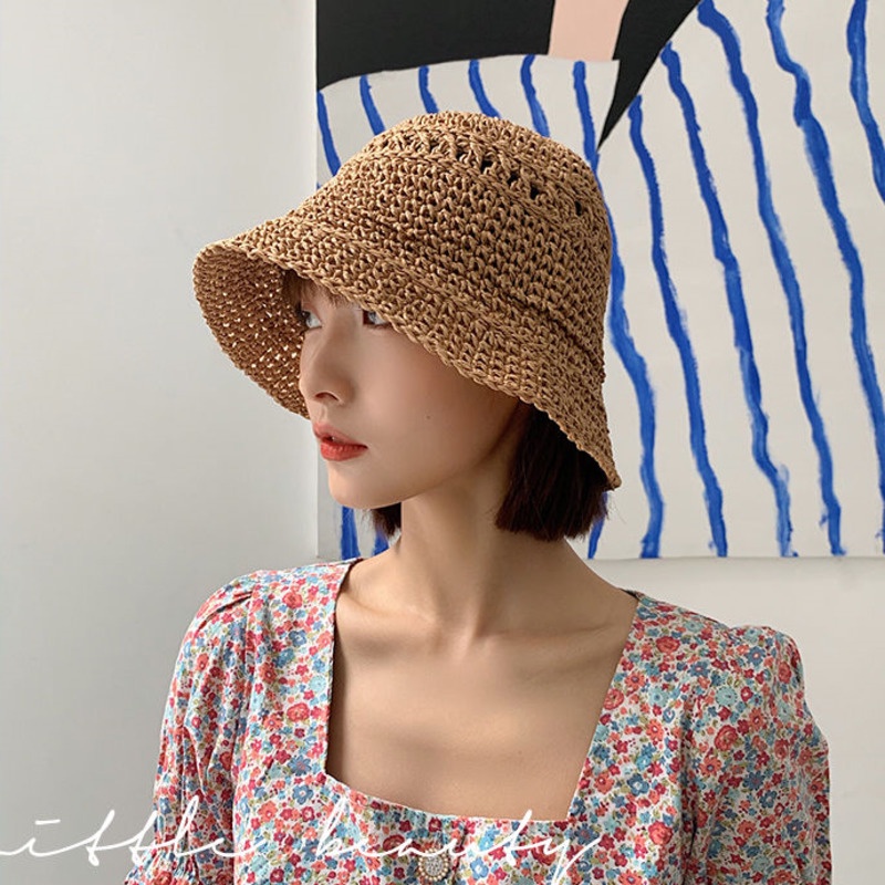 Mũ Cói Chống Nắng Thoáng Khí Phong Cách Hàn Quốc Dễ Thương