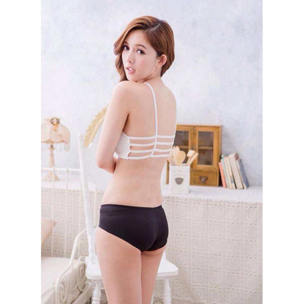 Áo lót bra 3 dây ngang đệm ngực nữ cotton đen trắng da