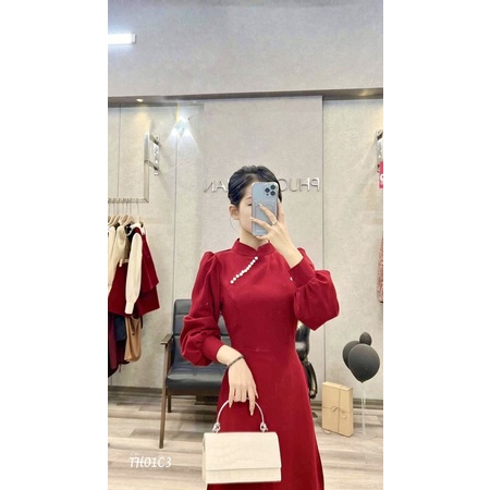 🌈ÁO DÀI CÁCH TÂN ĐỎ TAY DÀI BỒNG💥