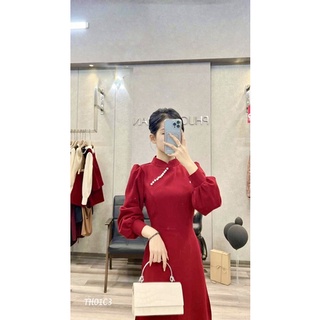 🌈ÁO DÀI CÁCH TÂN ĐỎ TAY DÀI BỒNG💥