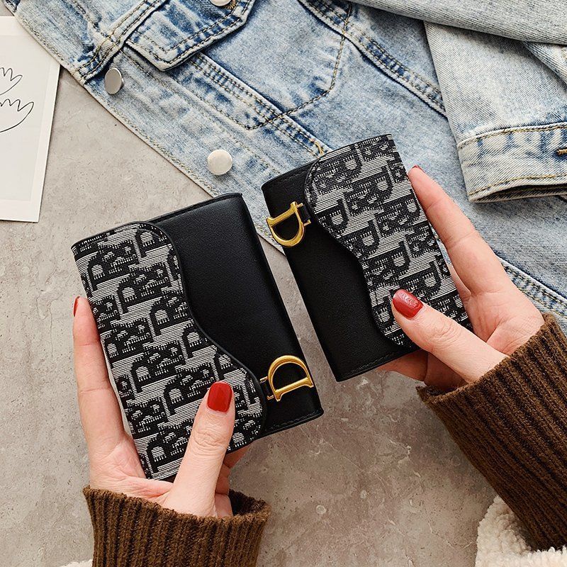 Ví Đựng Tiền Xu Nhỏ Xinh Phối Màu Tương Phản Thời Trang Retro 2022 Cho Nữ