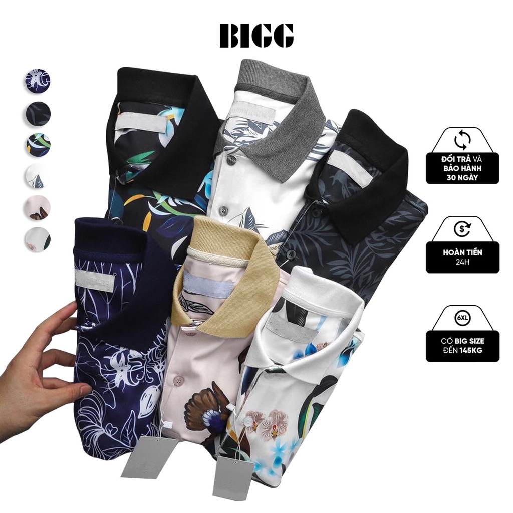 ÁO POLO FLORAL NAM BIGSIZE 100% COTTON DUSTIN - BIGG thời trang nam có Bigsize đến 145kg