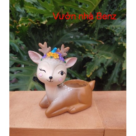 Chậu nai vàng dễ thương trồng cây siêu cute