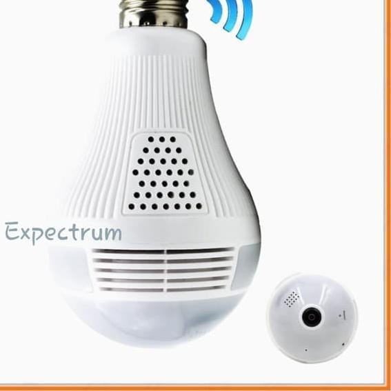 Camera Ip Wifi Không Dây Xoay 360 Độ Hình Bóng Đèn Cá