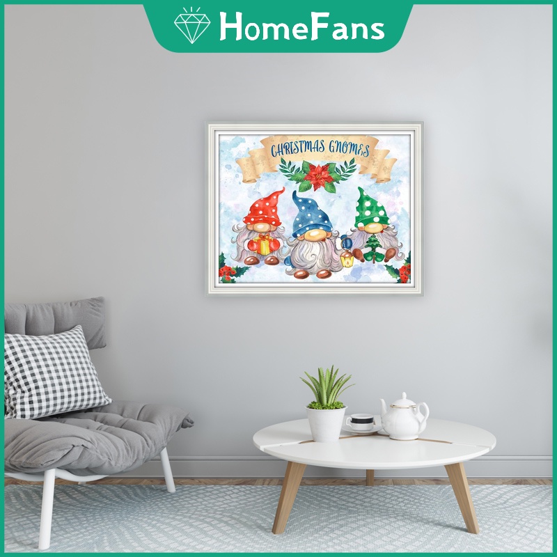 Bộ tranh đính đá 5D họa tiết ông già noel hoạt hình độc đáo DIY