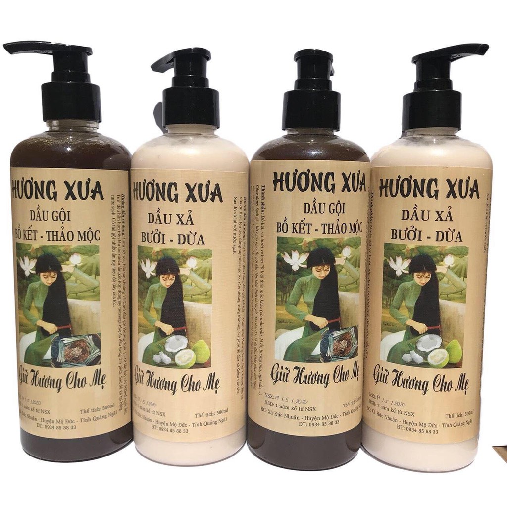 Dầu gội bồ kết thảo dược Hương Xưa sạch gàu, hết ngứa, trị rụng tóc | BigBuy360 - bigbuy360.vn