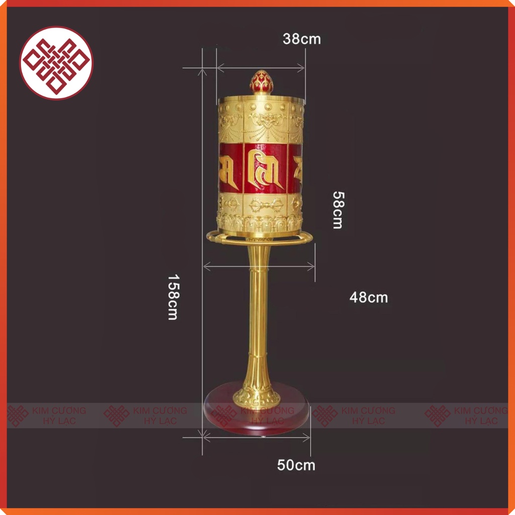 Kinh Luân Xoay Kinh Luân Điện Vạn Phúc [Kim Cương Hỷ Lạc] Đồ Thờ Mật Tông 158Cm