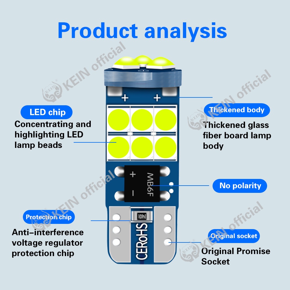 Đèn Led T10 W5W 194 168 501 3030 chất lượng cao cho xe hơi
