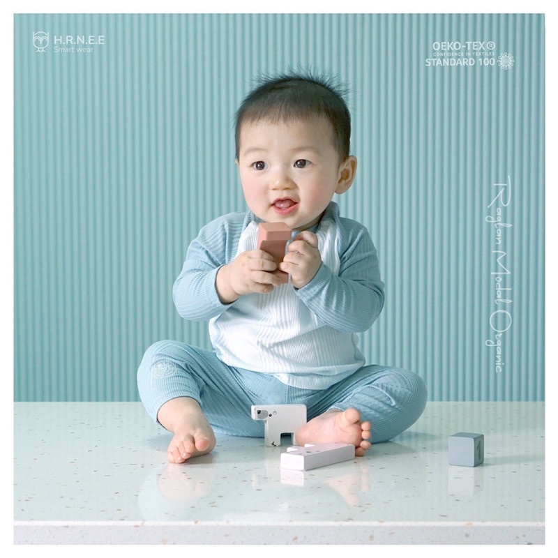 Bộ dài tay raglan modal organic Hrnee