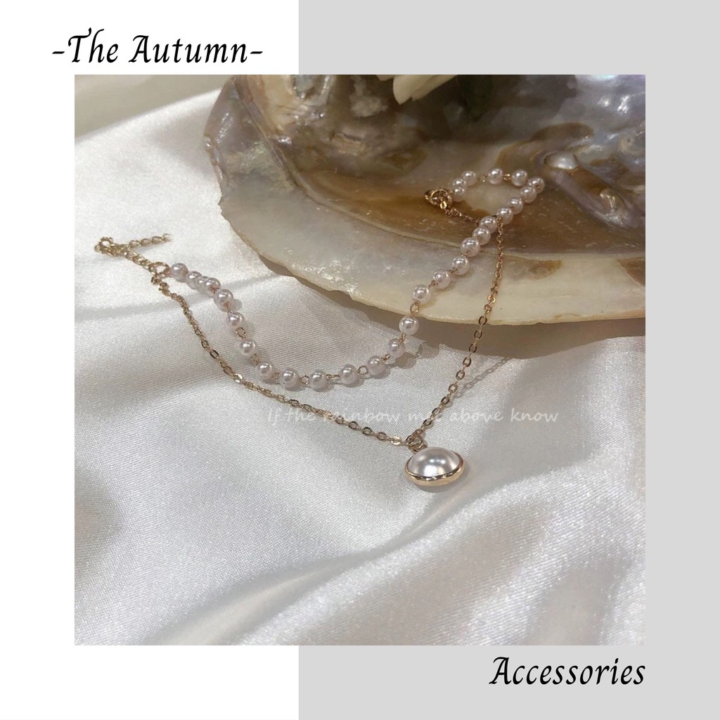 Vòng tay mạ vàng đính ngọc trai nhân tạo kiểu cách đơn giản Hàn Quốc cho nữ - The Autumn Accessories