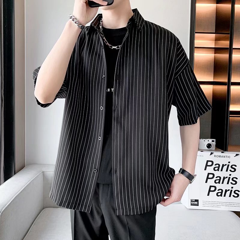 Slim Short Sleeve Anti Wrinkle Shirt Korean Summer Casual Casual Shirt For Men 2022
