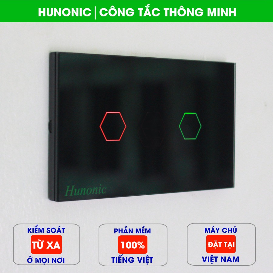 CÔNG TẮC THÔNG MINH GIÁ RẺ HUNONIC 4 NÚT TRẮNG│Hẹn giờ tự động, điều khiển mọi thiết bị từ xa qua điện thoại dùng Wifi