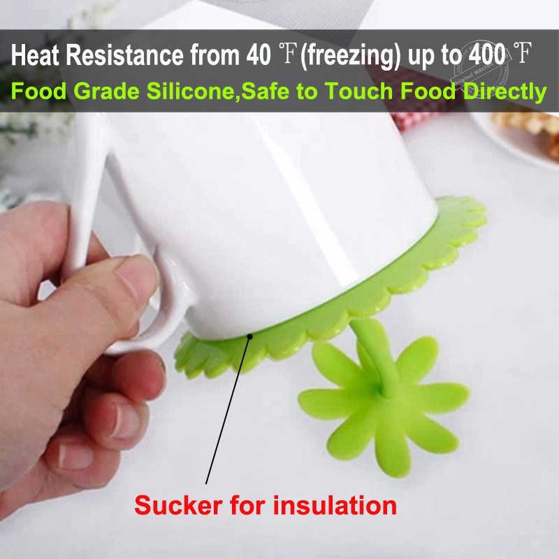 Nắp Silicon Đậy Ly Nước Cà Phê Chống Đổ Hình Hoa Mặt Trời Walfos 6 Màu