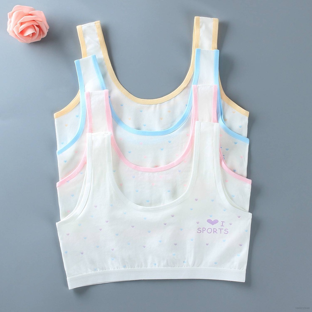9-12 8 7 Tuổi Áo lót vải cotton Không Dây Cho Bé Gái Tuổi Dậy Thì