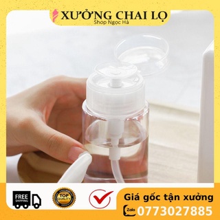 Chai Nhựa Pet Chiết Mỹ Phẩm Toner Có Nút Nhấn Tiện Lợi