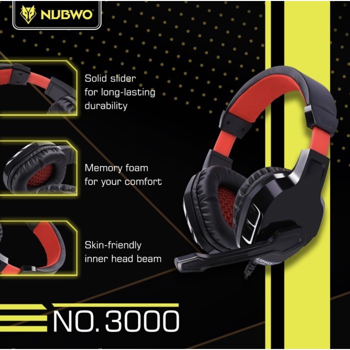 Tai Nghe Nubwo No.3000 E-sports Âm Thanh Stereo Sống Động Chất Lượng Cao