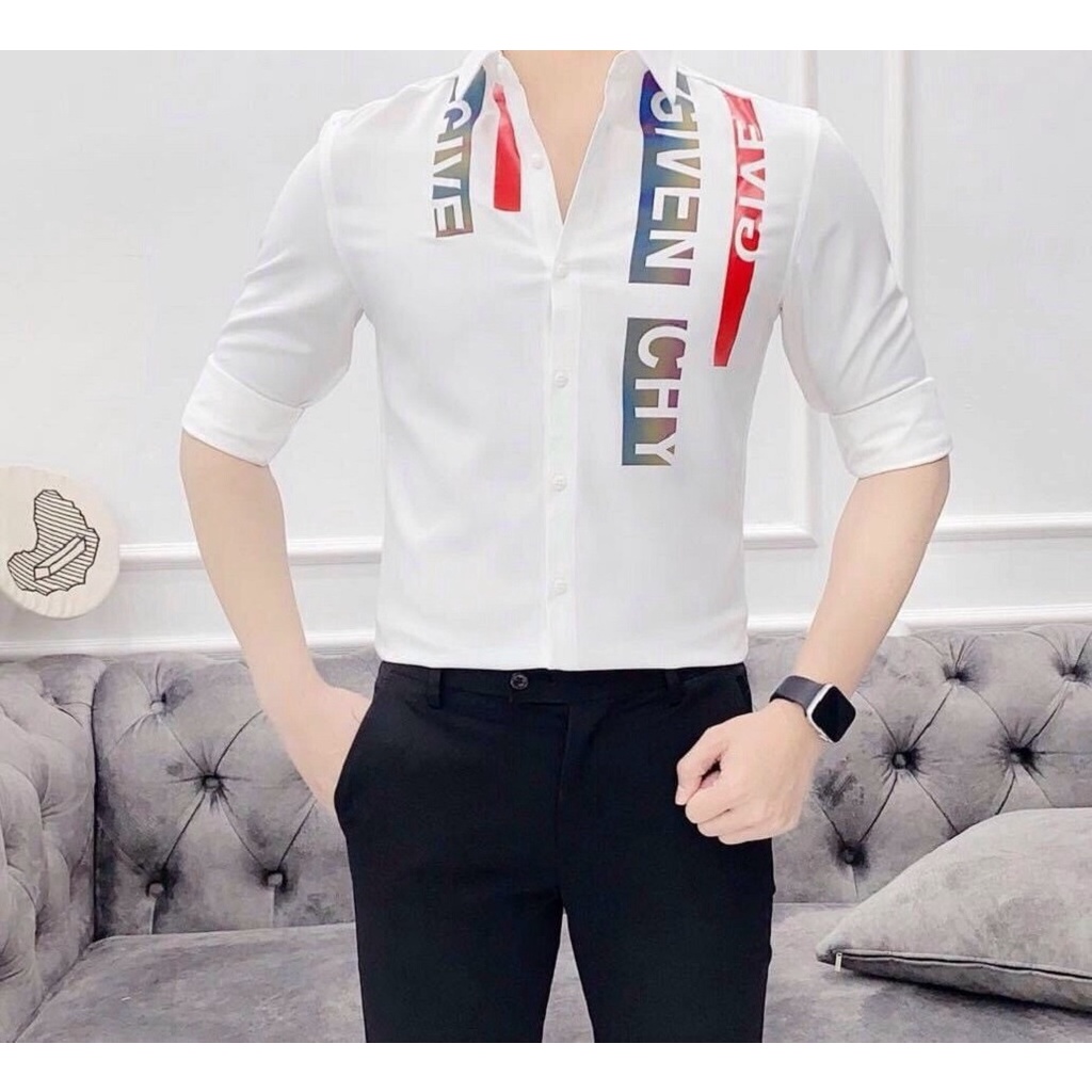 ÁO SƠ MI NAM TAY DÀI IN CHỮ NHIỀU MÀU ĐỘC ĐÁO, VẢI KATE MỀM MỊN, THOÁNG MÁT, SIZE M-6XL TỪ 40-90KG