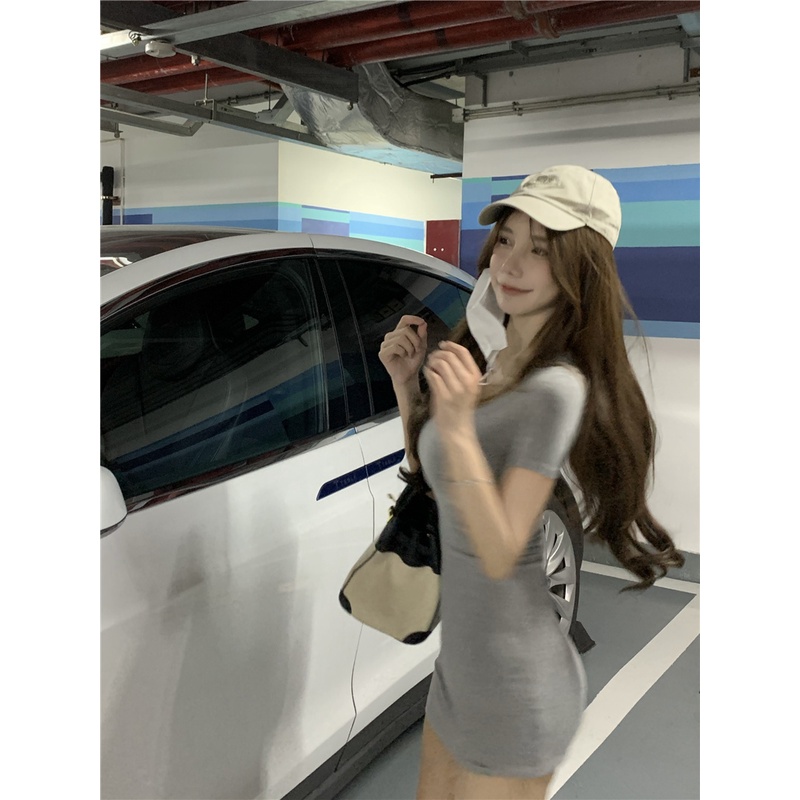 Cocory vn Đầm Mini Cổ Chữ U Dáng Ôm Thời Trang Mùa Hè Quyến Rũ Cho Nữ