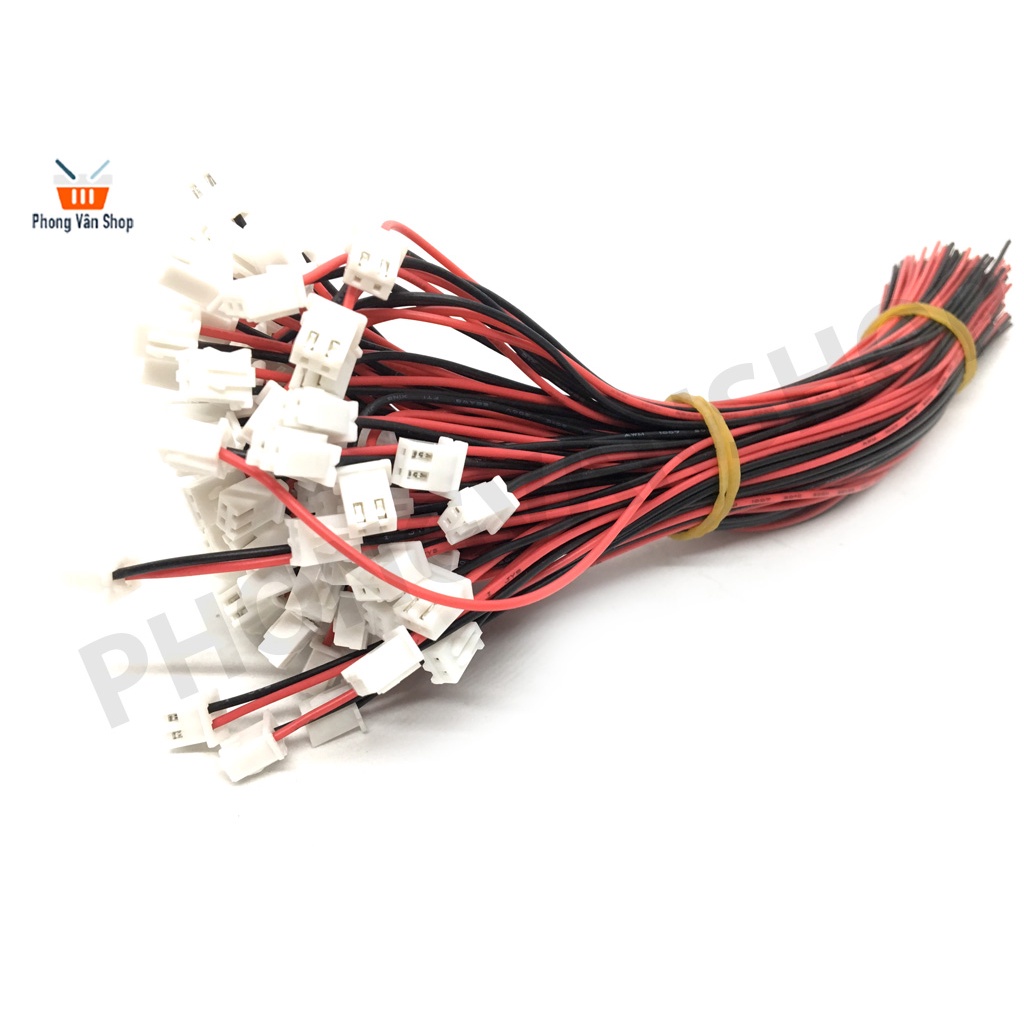 110 Dây cáp XH2.54 đỏ đen 20cm 24awg - 1 đầu cosse