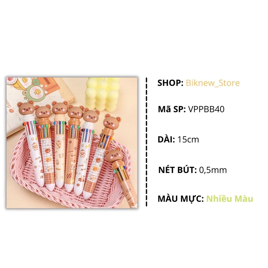 Bút bi nhiều màu dễ thương cute đen đơn giản cho học sinh sinh viên – VPPBB40