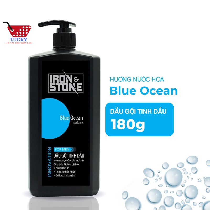 Dầu gội/ Sữa tắm tinh dầu IRON&STONE Innovation 180ml hương Blue Ocean dành cho nam giới