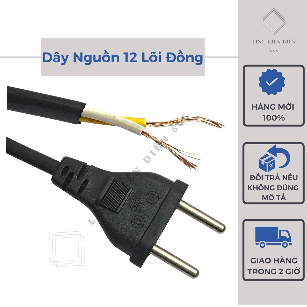Dây Nguồn Nối Dài Dây Điện Nối Dài Cáp Nguồn 2 Chấu Dây Cắm Điện