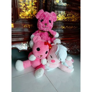 gấu bông handmade màu hồng