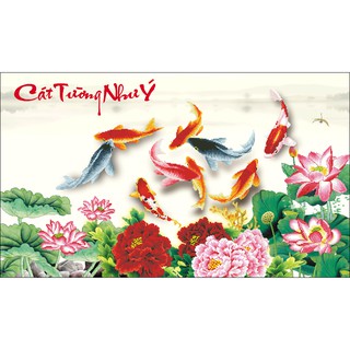 Tranh thêu chữ thập cát tường như ý 4
