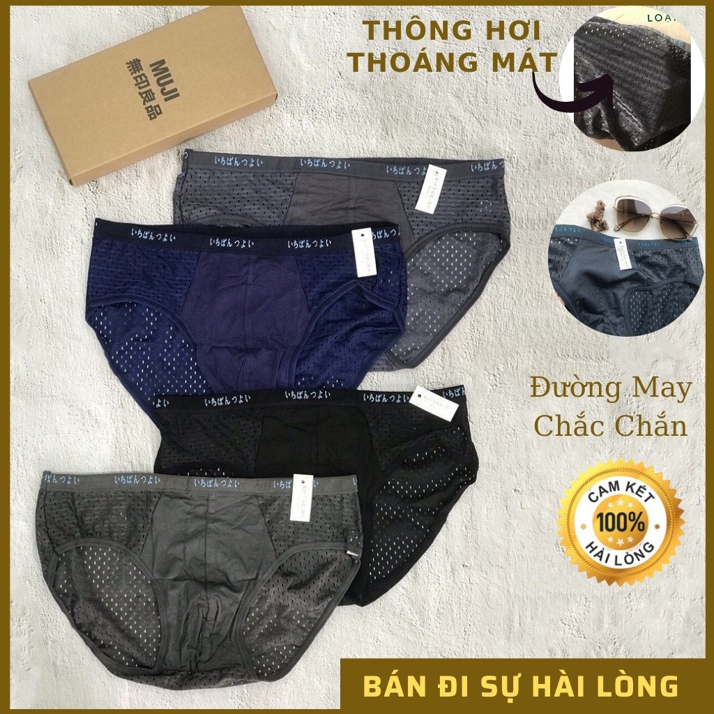 Quần Lót Nam💥FREESHIP 50K💥Quần Sịp Nam Muji Thông Hơi Xuất Nhật [ Loại 1 ]