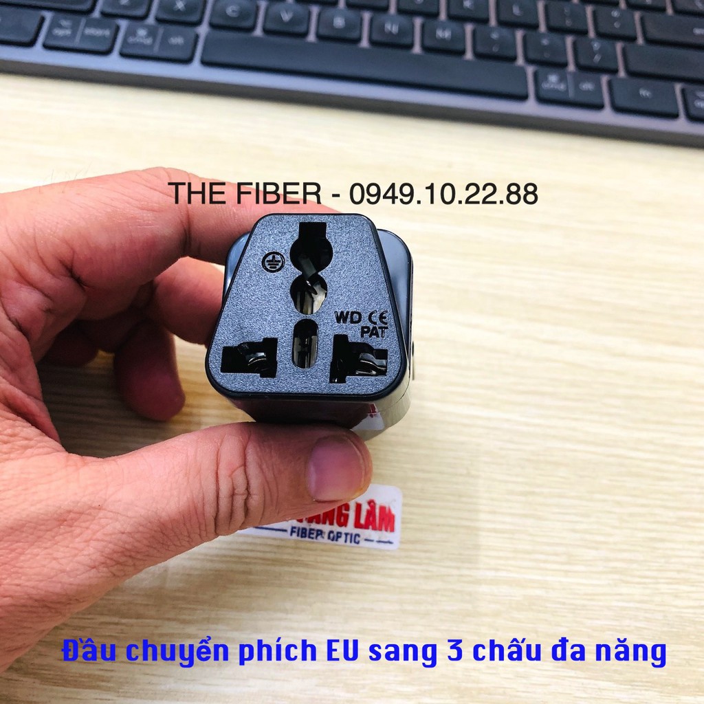 Đầu chuyển phích cắm EU sang 3 chấu đa năng WD-EU