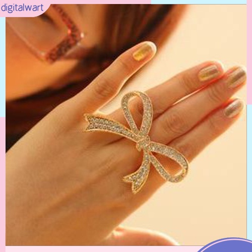 Nhẫn hình nơ đính đá lấp lánh