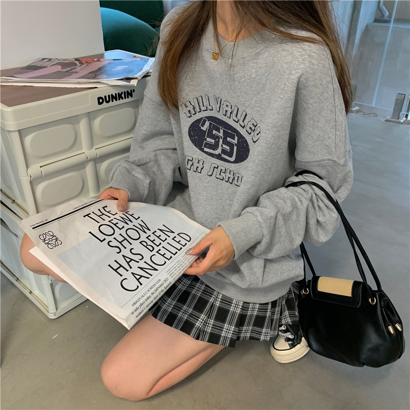 Áo thun nữ SUXI tay dài in chữ thời trang trẻ trung