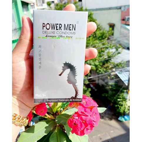 [ GIÁ SỈ ] - Bao Cao Su Cá Ngựa Bạc Powermen Longer Plus, Siêu Mỏng, ôm khít, siêu kéo dài thời gian - Hộp 12 cái