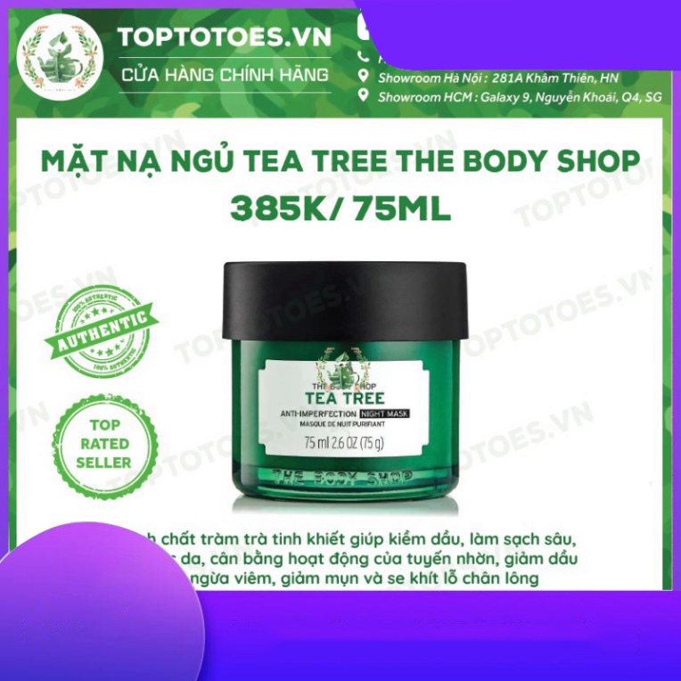 CHỈ SALE HÔM NAY Mặt nạ ngủ The Body Shop Tea Tree Anti-imperfection Night Mask ngừa và giảm mụn, thanh lọc da, kiềm dầu