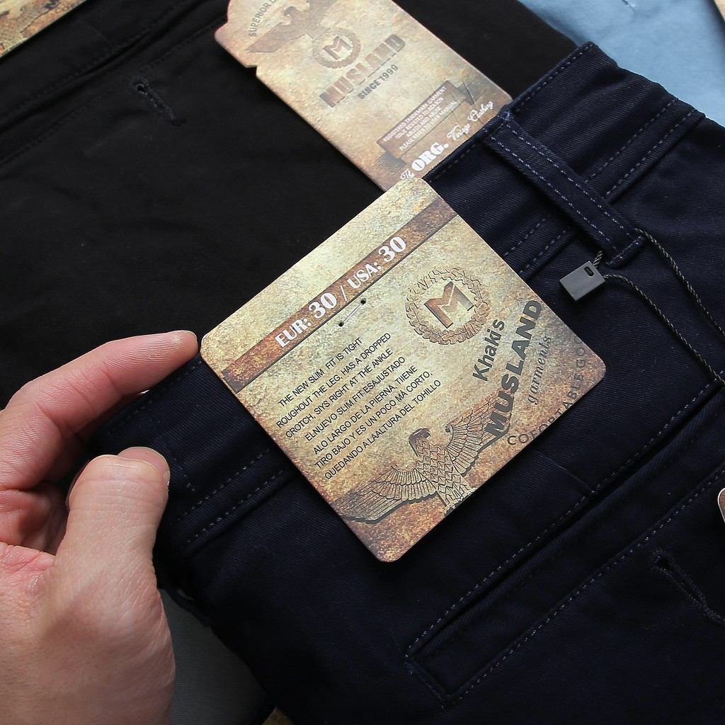 Quần Kaki nam Musland CHÍNH HÃNG Hàng VNXK (Form Slimfit ống quần 15 đến 18cm,vải co dãn)
