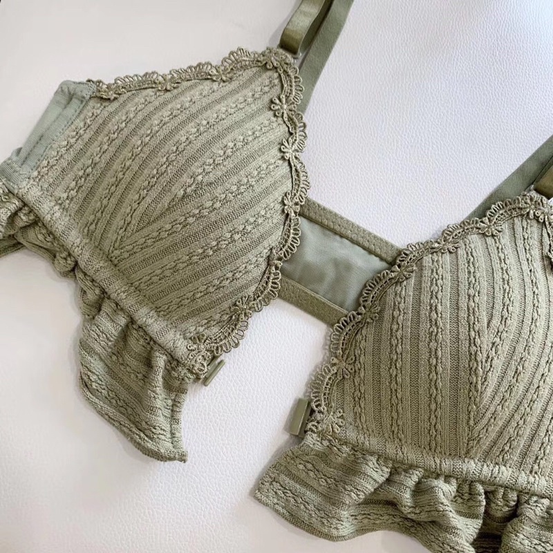 Áo lót nữ, AL108 áo ngực cotton bèo cài trước quyến rũ