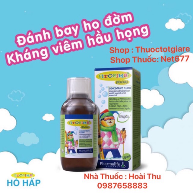 [Kèm Quà Tặng] FitoBimBi BRONCAMIL - Broncamil BimBi Siro Ho thảo dược cho bé